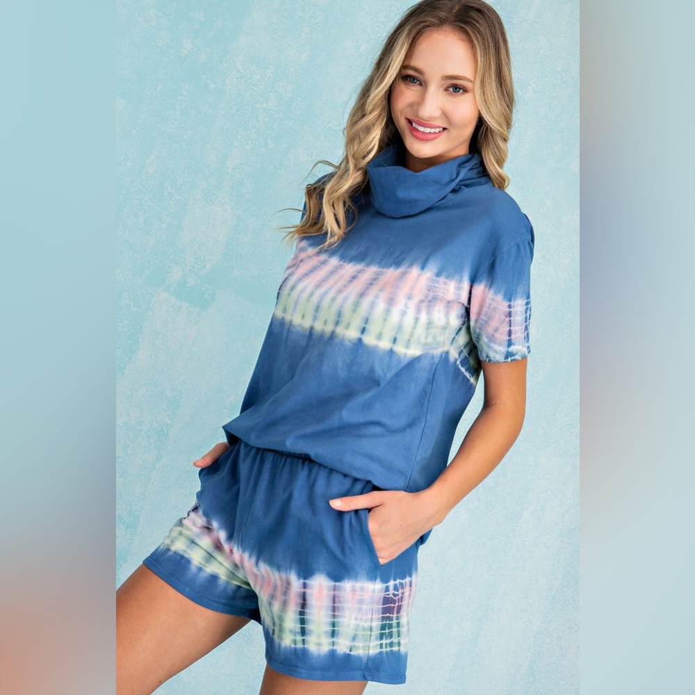 TIE DYE COTTON TOP and SHORTS Set Size Medium